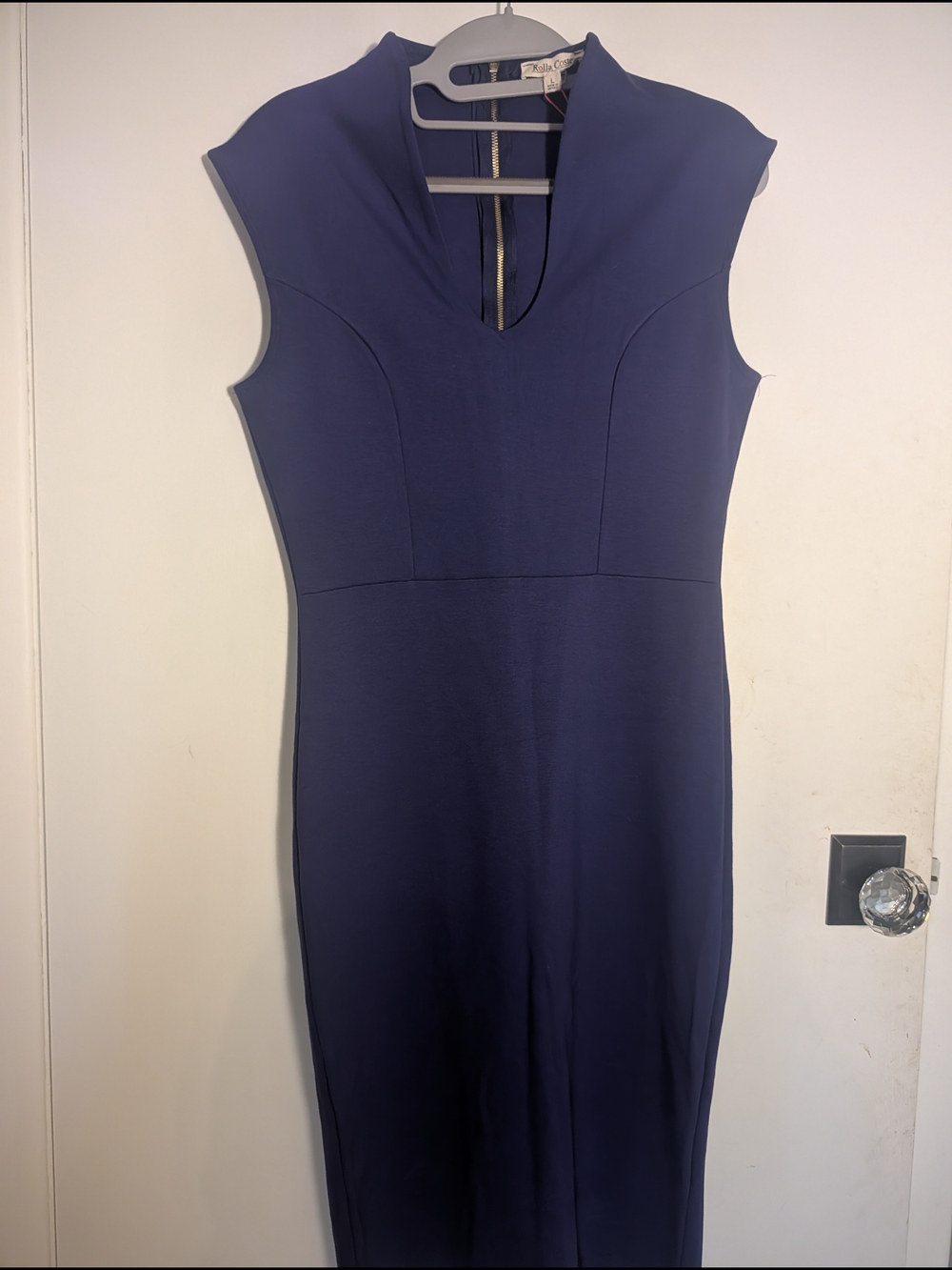 Rolla Coster Navy Cap-Sleeve V-Neck Midi Dress